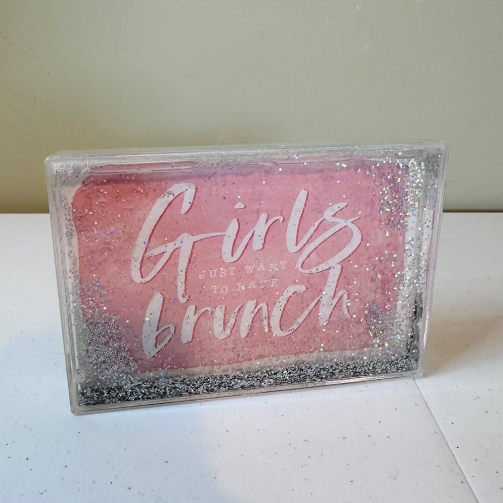 Glitter Photo holder frame Girls just want to have brunch Glam Valentines Day